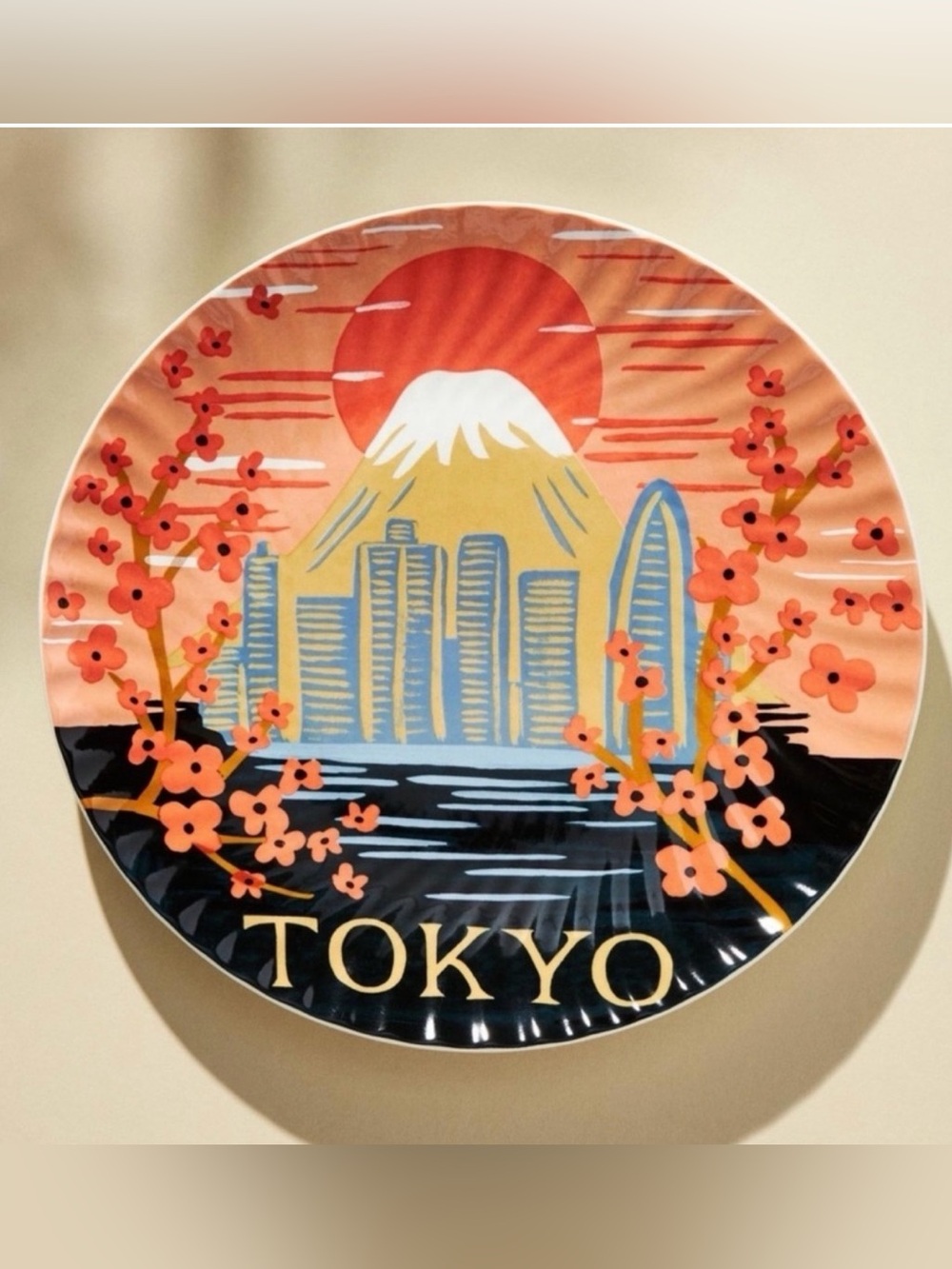 Anthropologie Rifle Paper Tokyo Jet Setter Dessert Plate 8.25 Inch Collectible